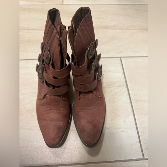 lavorazione artigiana bailout women’s brown leather  booties size 8 - Picture 2 of 6